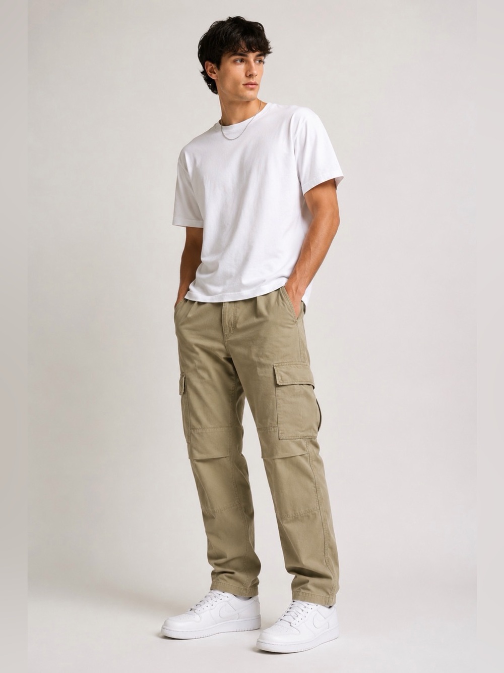 Lacoste Cargo Straight Fit Khaki Pants 33x31 Utility 100% Cotton Mens NWT